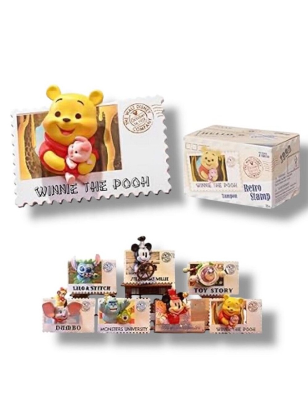 Disney 100th BLINDBOX!!! Winnie the Pooh Retro Stamp Figure! UNOPENED!